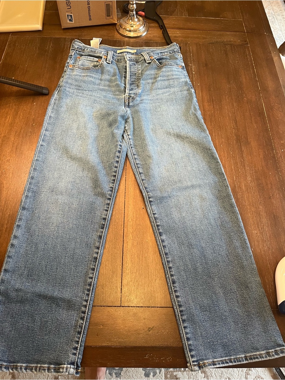 Levi’s Ribcage Straight Ankle Jeans Women’s 28 High Rise Button Fly Blue